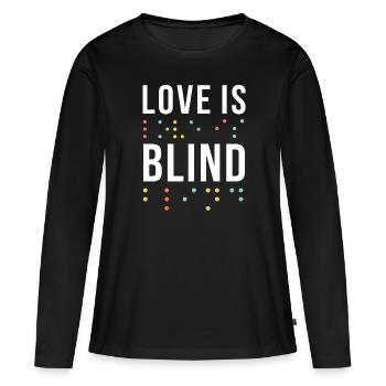Love Braille Alphabet Braille Language Braille - T-shirt manches longues Premium bio Femme - noir - Devant - Julia (174cm)