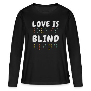 Alphabet braille amour Braille Langue Braille - T-shirt manches longues Premium bio Femme - noir - Devant - Julia (174cm)