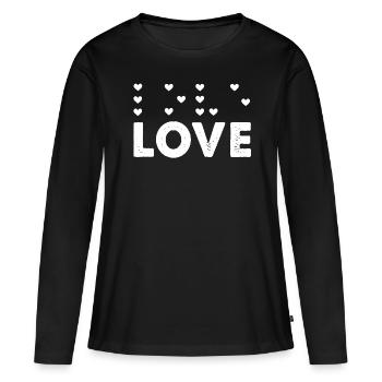 Love Heart Braille Alphabet Braille Sprache - Frauen Premium Bio Langarmshirt - Schwarz - Vorne - Julia (174cm)