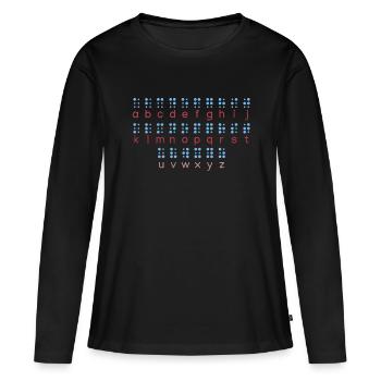 Braille-Sprache Braille-Alphabet lernen - Frauen Premium Bio Langarmshirt - Schwarz - Vorne - Julia (174cm)