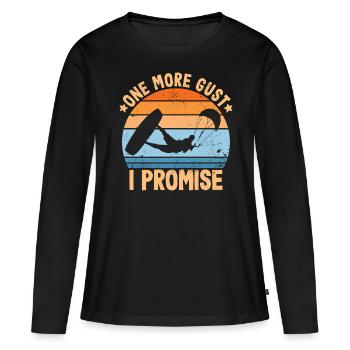 Kitesurfing eine böe noch kitesurfer outfit - Frauen Premium Bio Langarmshirt - Schwarz - Vorne - Julia (174cm)