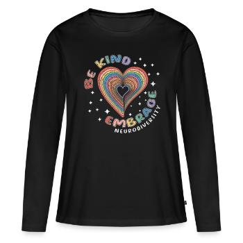 Journée de sensibilisation à l’autisme - T-shirt manches longues Premium bio Femme - noir - Devant - Julia (174cm)
