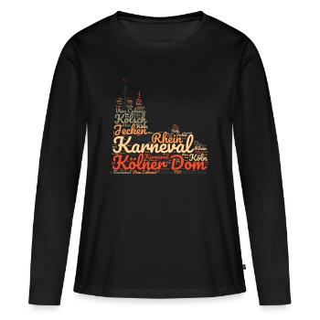 Cathédrale de Cologne Souvenir Kölsch Kölle - T-shirt manches longues Premium bio Femme - noir - Devant - Julia (174cm)