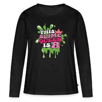 Colorful Kids Slime Lover Slime Girl Age 8 Kid - Women's Premium Organic Long Sleeve Shirt - black - Front - Julia (174cm)