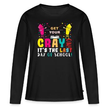 Classe colorée de Happy Summer Day School rejetée - T-shirt manches longues Premium bio Femme - noir - Devant - Julia (174cm)