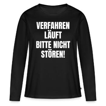 La procédure est en cours, veuillez ne pas déranger. - T-shirt manches longues Premium bio Femme - noir - Devant - Julia (174cm)