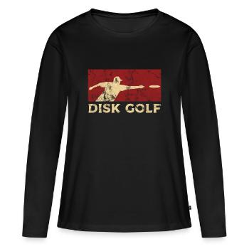 Disc Golf - Frauen Premium Bio Langarmshirt - Schwarz - Vorne - Julia (174cm)
