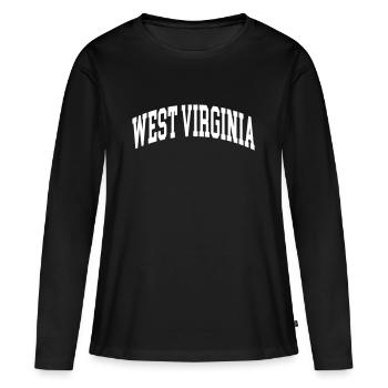 West Virginia - Frauen Premium Bio Langarmshirt - Schwarz - Vorne - Julia (174cm)