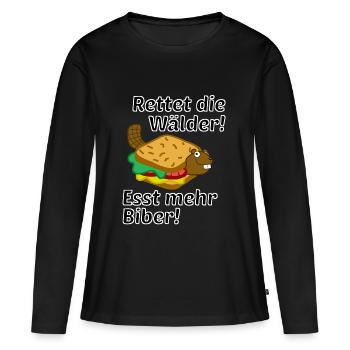 Sauvez les forêts ! Plus de castors ! - T-shirt manches longues Premium bio Femme - noir - Devant - Julia (174cm)