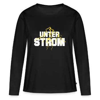 Unter Strom - Frauen Premium Bio Langarmshirt - Schwarz - Vorne - Julia (174cm)