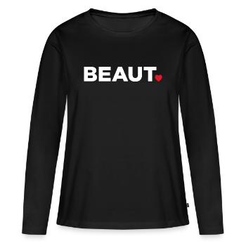 Beauté - T-shirt manches longues Premium bio Femme - noir - Devant - Julia (174cm)