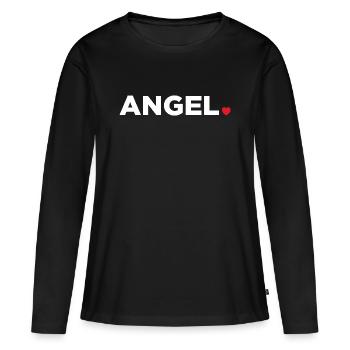 Ange - T-shirt manches longues Premium bio Femme - noir - Devant - Julia (174cm)