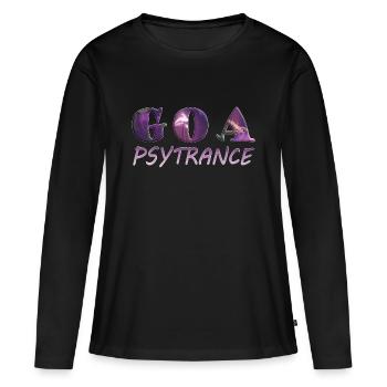 GOA Psytrance Font Design - Musique - T-shirt manches longues Premium bio Femme - noir - Devant - Julia (174cm)