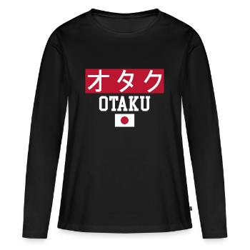 Otaku - T-shirt manches longues Premium bio Femme - noir - Devant - Julia (174cm)