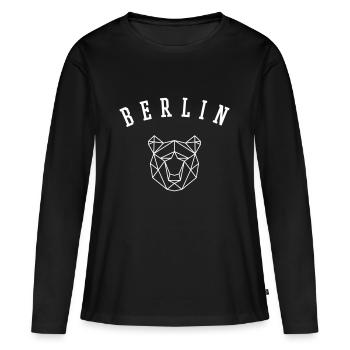 Berlin - T-shirt manches longues Premium bio Femme - noir - Devant - Julia (174cm)