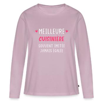 Souvent imitée Meilleure assistante cuisinière - T-shirt manches longues Premium bio Femme - rose poudré - Devant - Julia (174cm)