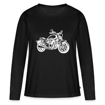 Motard Motard - T-shirt manches longues Premium bio Femme - noir - Devant - Julia (174cm)