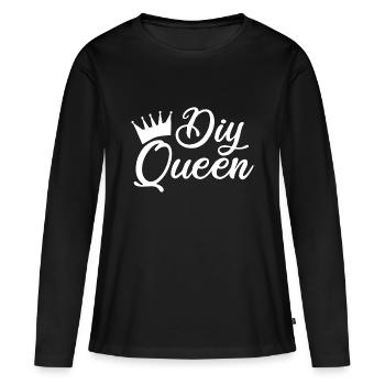 DIY Queen - Women's Premium Organic Long Sleeve Shirt - black - Front - Julia (174cm)