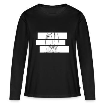 Sommer Urlaub Strand Meer Sufing - Frauen Premium Bio Langarmshirt - Schwarz - Vorne - Julia (174cm)