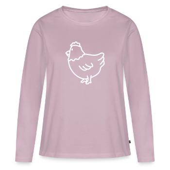 Cute chicken drawing - Women's Premium Organic Long Sleeve Shirt - dusky pink - Front - Julia (174cm)