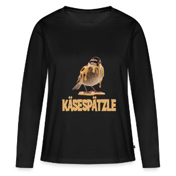 Käsespätzle Vogel Illustratif Humoristique - T-shirt manches longues Premium bio Femme - noir - Devant - Julia (174cm)
