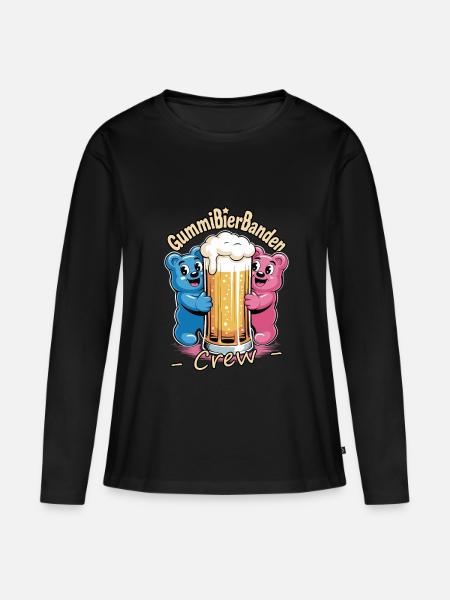 GummiBierBanden Crew | Beer Time | Bier - Frauen Premium Bio Langarmshirt - Schwarz