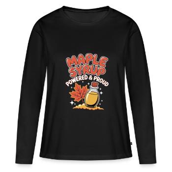 Les amateurs de sirop d’érable : un design puissant et fier pour - T-shirt manches longues Premium bio Femme - noir - Devant - Julia (174cm)