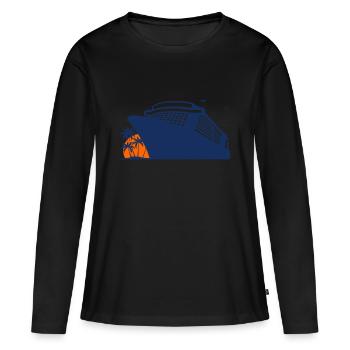 Croisière, Bateau De Croisière, Croisière - T-shirt manches longues Premium bio Femme - noir - Devant - Julia (174cm)