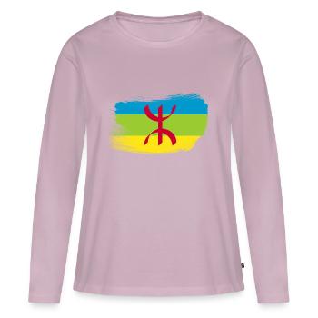 Amazigh - T-shirt manches longues Premium bio Femme - rose poudré - Devant - Julia (174cm)