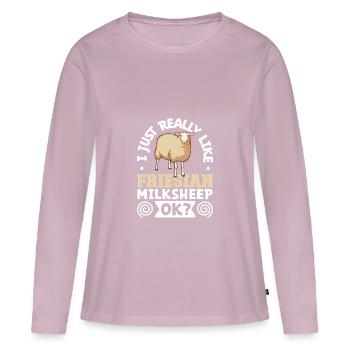 I love my East Frisian dairy sheep - Women's Premium Organic Long Sleeve Shirt - dusky pink - Front - Julia (174cm)