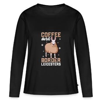 Café et frontière Leicester - T-shirt manches longues Premium bio Femme - noir - Devant - Julia (174cm)