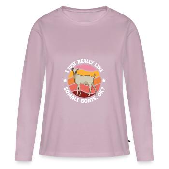 J’adore mes chevaux de gala - T-shirt manches longues Premium bio Femme - rose poudré - Devant - Julia (174cm)