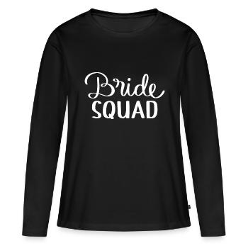 Escouade de la mariée - T-shirt manches longues Premium bio Femme - noir - Devant - Julia (174cm)