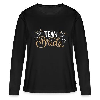 Épouse de l’équipe - T-shirt manches longues Premium bio Femme - noir - Devant - Julia (174cm)