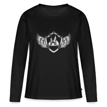 Kirche Wappen - Frauen Premium Bio Langarmshirt - Schwarz - Vorne - Julia (174cm)
