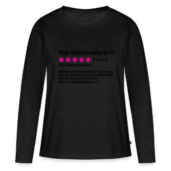 Mitarbeiterin Kollegin Abschiedsgeschenk Abschied - Frauen Premium Bio Langarmshirt - Schwarz - Vorne - Julia (174cm)