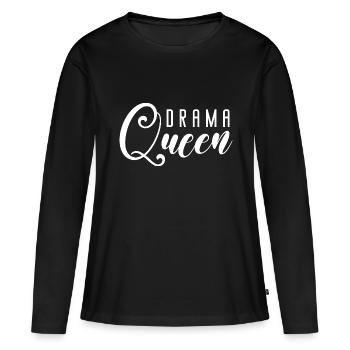 Reine du drame - T-shirt manches longues Premium bio Femme - noir - Devant - Julia (174cm)