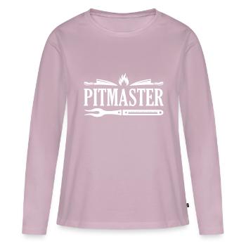 Maître de fosse - T-shirt manches longues Premium bio Femme - rose poudré - Devant - Julia (174cm)