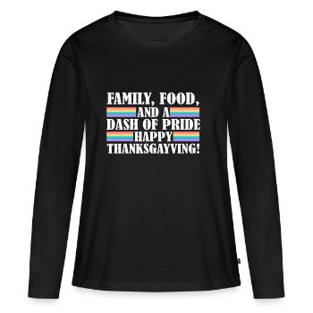 Gay Thanksgiving Thanksgayving Coming Out Dinner - Frauen Premium Bio Langarmshirt - Schwarz - Vorne - Julia (174cm)