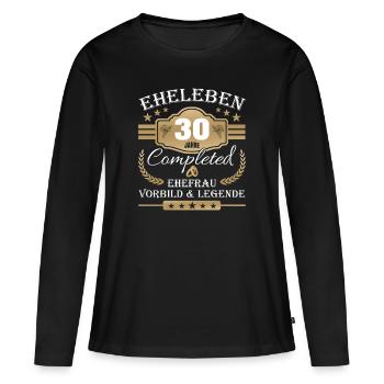Hochzeitstag Partnerlook - 30 Jahre Eheleben - Frauen Premium Bio Langarmshirt - Schwarz - Vorne - Julia (174cm)