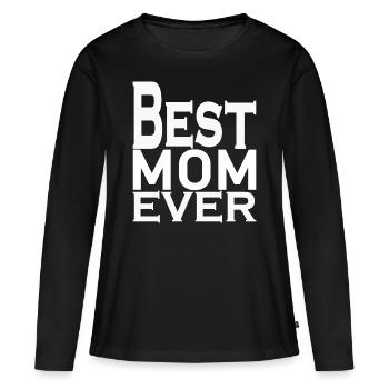 LA MEILLEURE MAMAN DE TOUS LES TEMPS - T-shirt manches longues Premium bio Femme - noir - Devant - Julia (174cm)