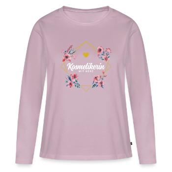 Kosmetikerin mit Herz - Frauen Premium Bio Langarmshirt - Altrosa - Vorne - Julia (174cm)
