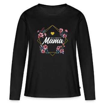 Weltbeste Mama - Frauen Premium Bio Langarmshirt - Schwarz - Vorne - Julia (174cm)