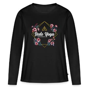 Beste Yoga Freundin - Frauen Premium Bio Langarmshirt - Schwarz - Vorne - Julia (174cm)