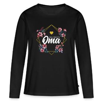Weltbeste Oma - Frauen Premium Bio Langarmshirt - Schwarz - Vorne - Julia (174cm)