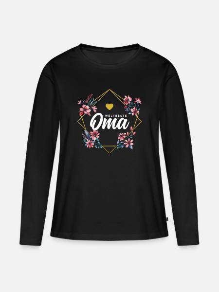 Weltbeste Oma - Frauen Premium Bio Langarmshirt - Schwarz