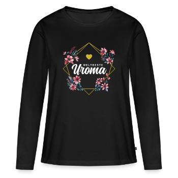 Weltbeste Uroma - Frauen Premium Bio Langarmshirt - Schwarz - Vorne - Julia (174cm)