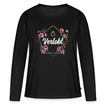 Verlobt - Frauen Premium Bio Langarmshirt - Schwarz - Vorne - Julia (174cm)