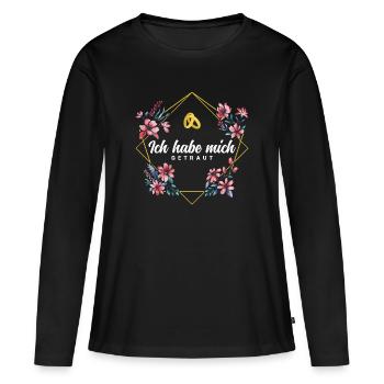 Ich habe mich getraut - Frauen Premium Bio Langarmshirt - Schwarz - Vorne - Julia (174cm)
