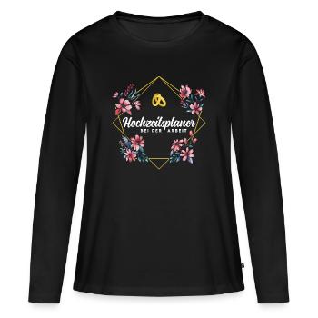 Hochzeitsplaner bei der Arbeit - Frauen Premium Bio Langarmshirt - Schwarz - Vorne - Julia (174cm)